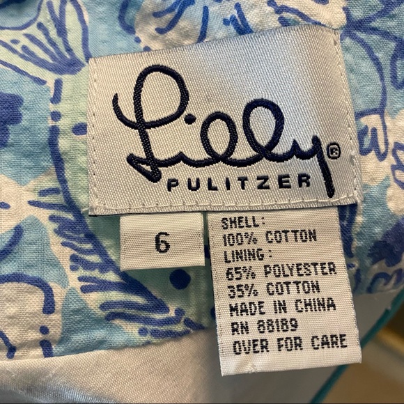 Lilly Pulitzer blue sea-world and flowers halter top summer dress Sz 6. - Picture 6 of 6